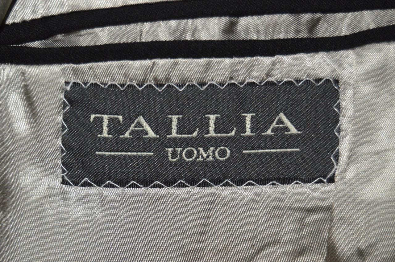 USA Tallia 52 R Custom Made Double breasted no vent wool dinner tuxedo suit g3j5