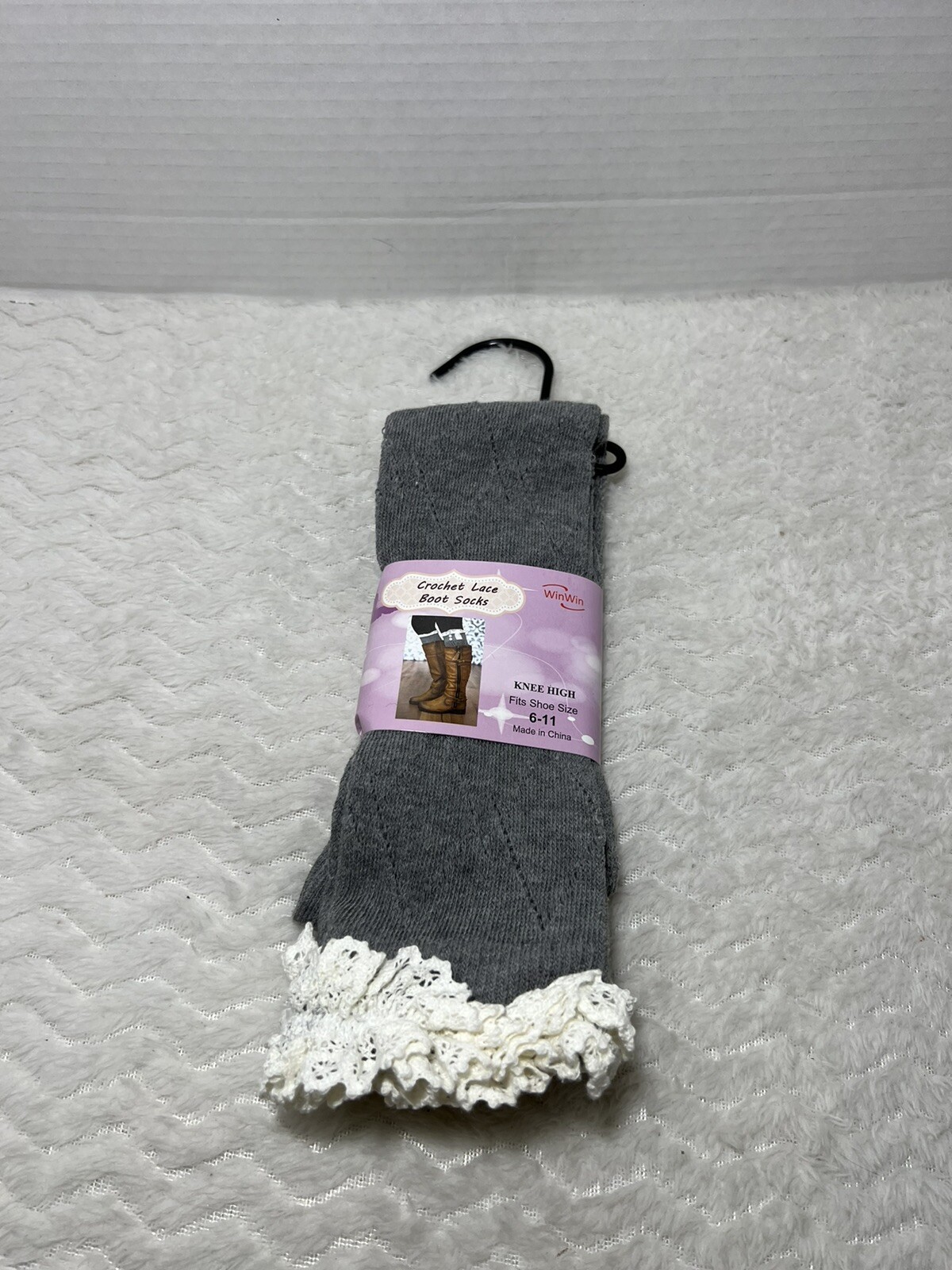 WinWin Women’s Crochet Lace Boot Knee Socks 6-11 Shoe Sz. Choose Color