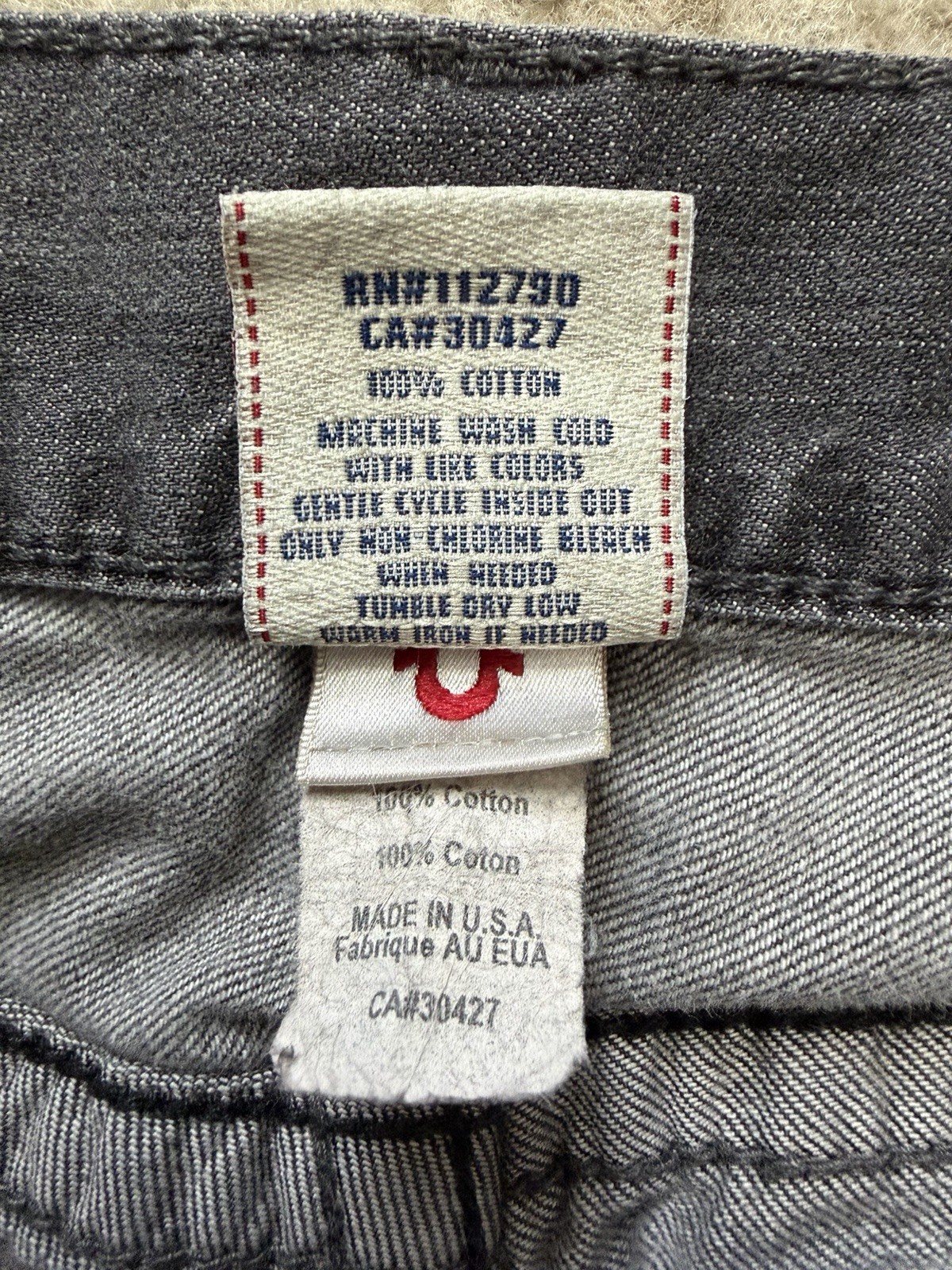 True Religion Mens 32 World Tour Section Ricky Seat 34 Denim Jeans Pants