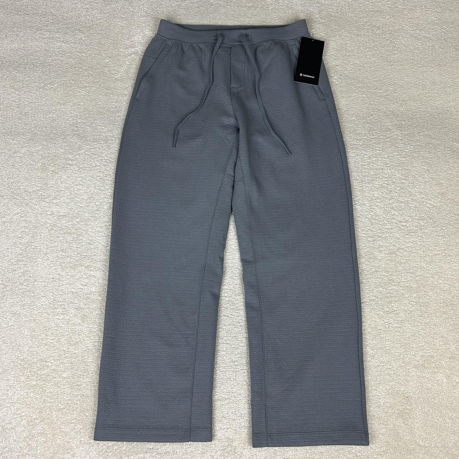 Lululemon Pants Mens Medium Solar Gray Textured Spacer Relaxed Straight LM5BL1S