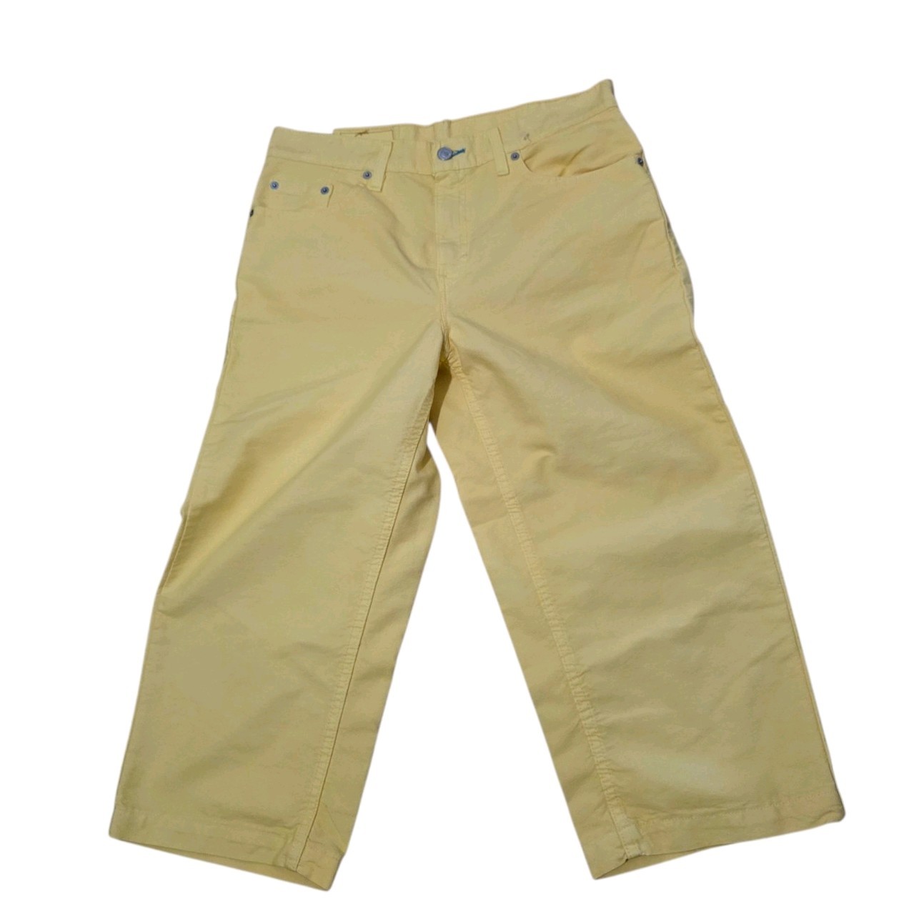 NWT VINTAGE -2002- Levis 577 Jeans USA Size 10 Yellow Wide Leg Cropped Baggy Y2K