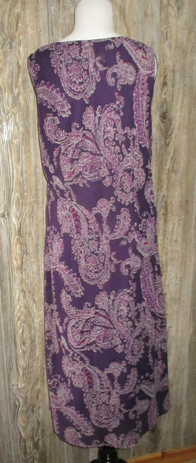 Studio I Womens Plus Sz 14W Sleeveless Maxi Purple Paisley Dress Fairy Grunge