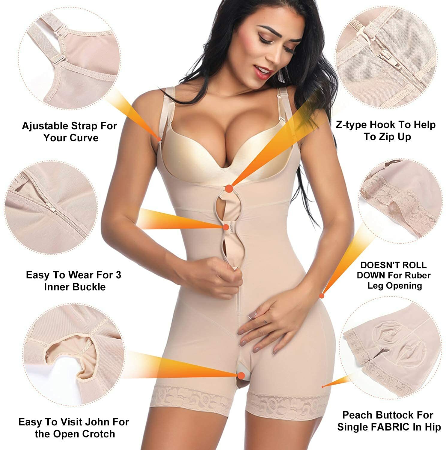 Fajas Colombianas Body Shaper Reductoras Levanta Cola Post Surgery Body Shaper