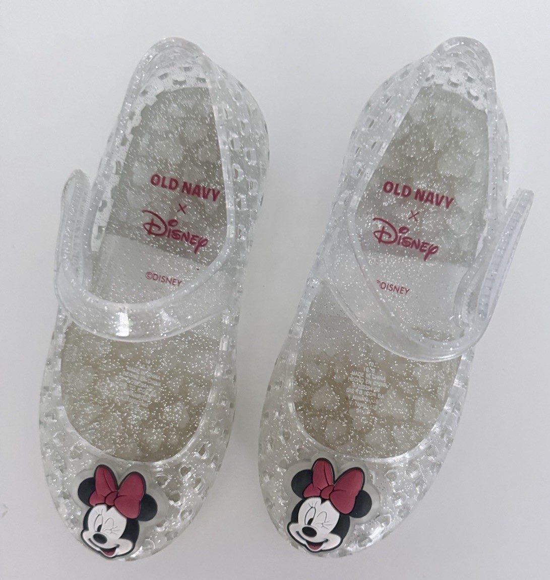 Disney Toddler Girl Glitter Minnie Mouse Jelly Sandals Size 10