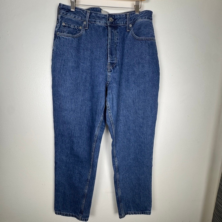 Everlane Curvy 90s Cheeky Straight Jean Northridge Blue Organic Cotton 33 Reg