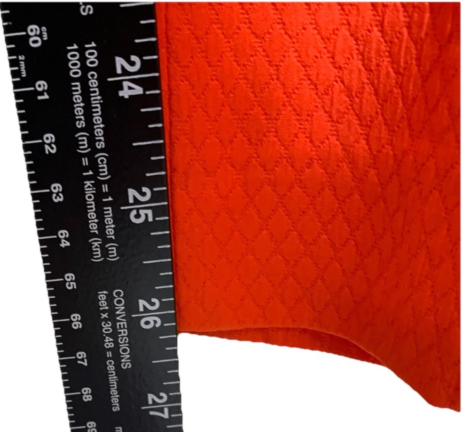 Dalia Collection Ankle Pants Womens 8 Orange Textured Diamond Jacquard Slim Fit