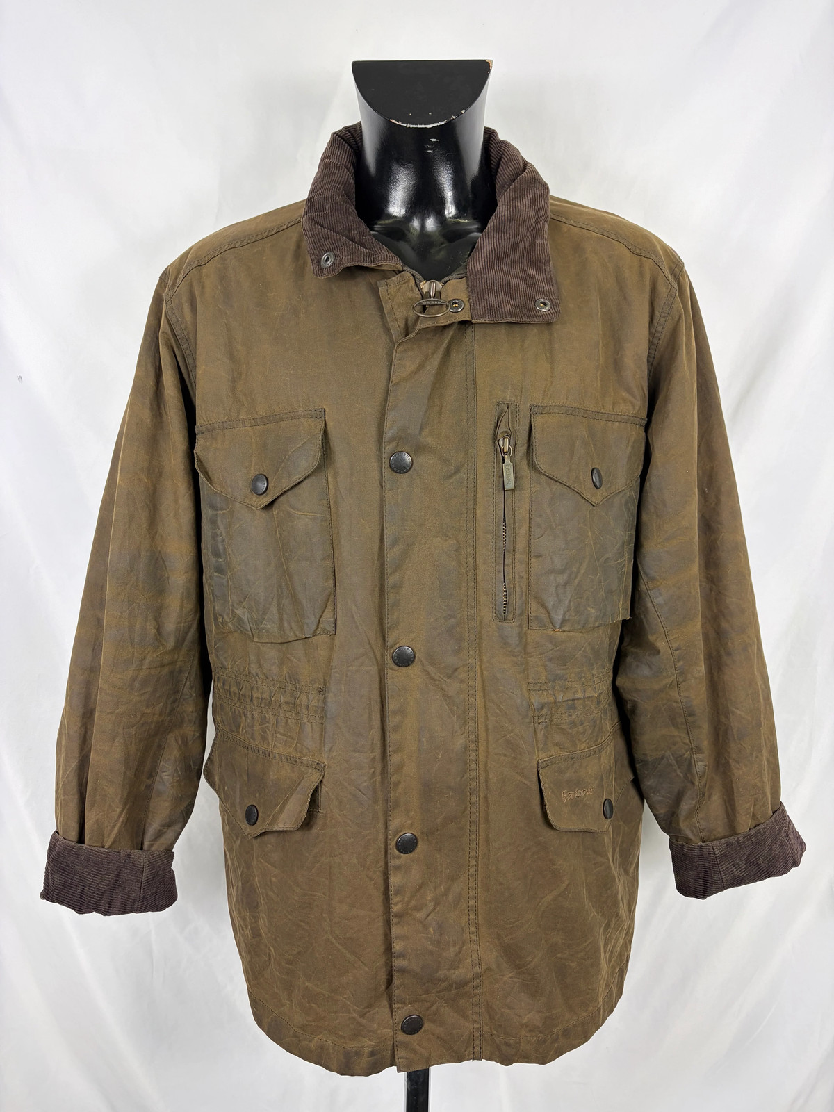 Barbour Mens Olive Green Xlarge Sapper Jacket – Man Olive Waxed Sapper…