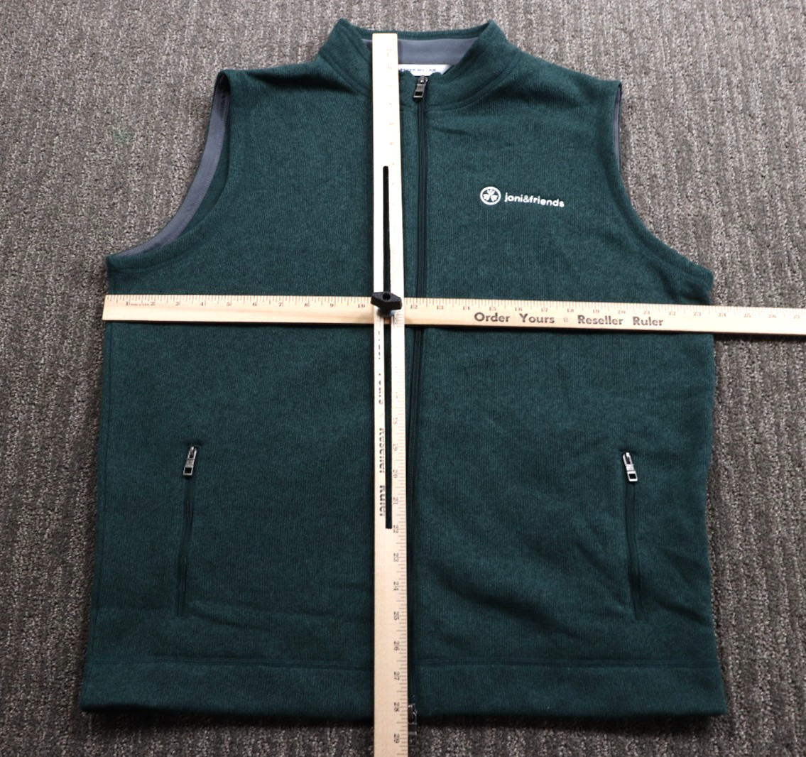 Peter Millar Men’s Sweater Vest 100% Recycled Polyester Green Size Large Zip-up