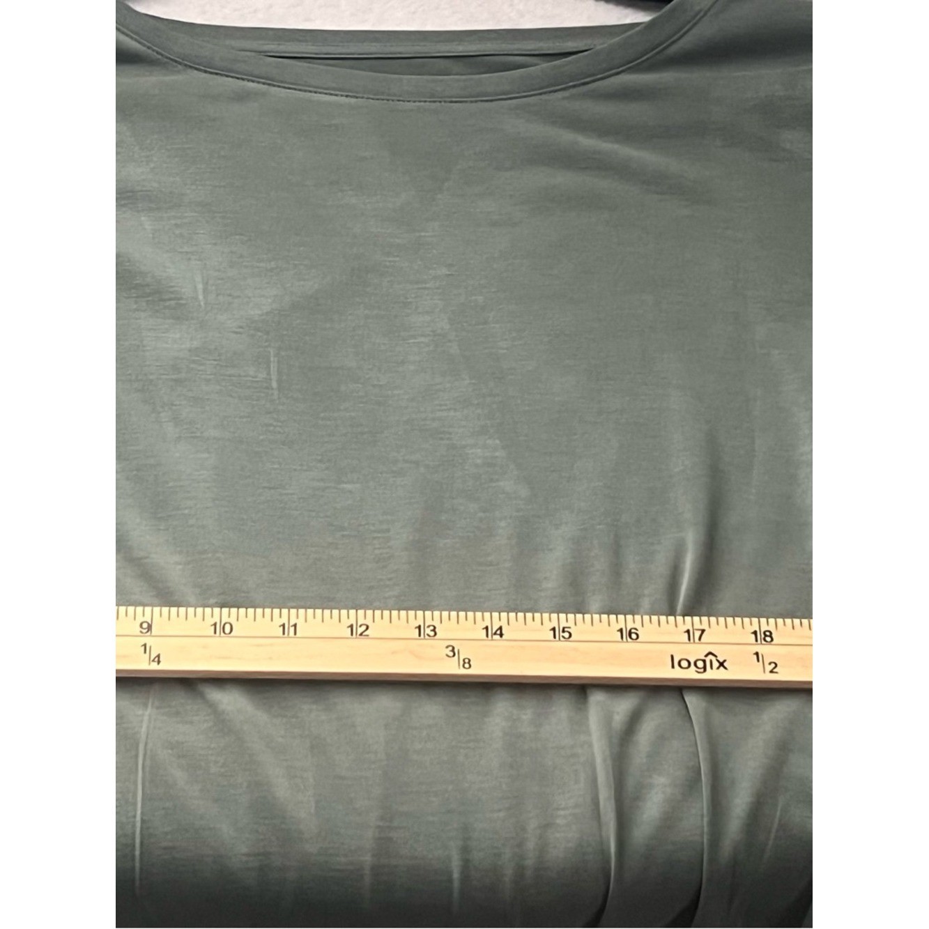 Lucky Brand Sage Green Smocked-Hem Boatneck Top, Size XL
