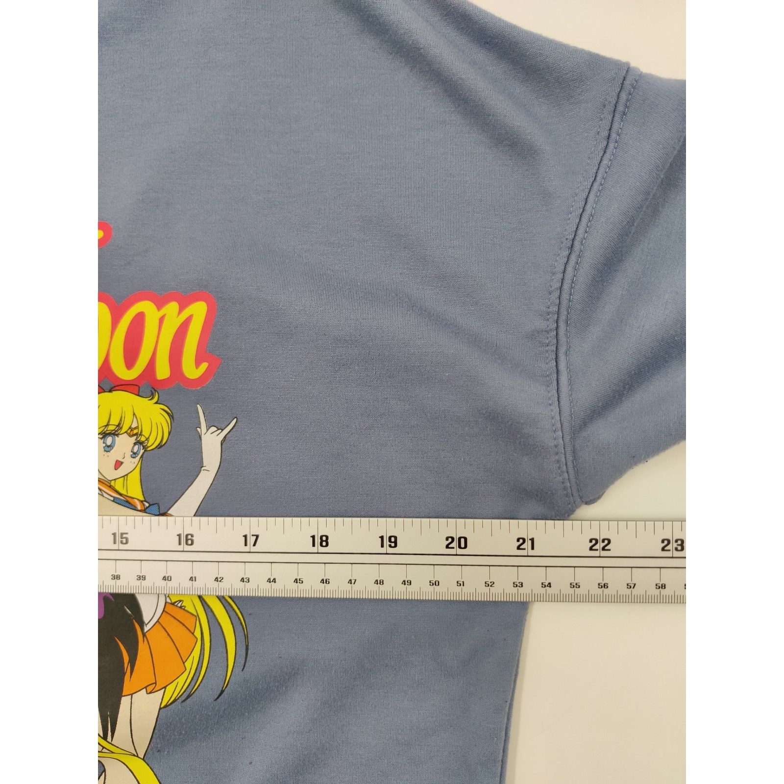 Sailor Moon Blue Crew Neck Sweatshirt Anime Cartoon Graphic Pullover Size S