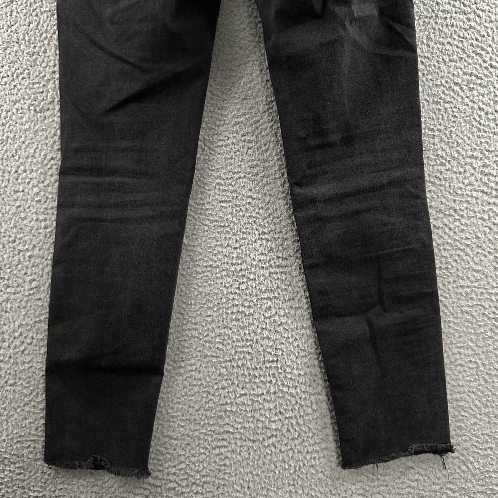 J Brand Womens Jeans Black Size 30 Mid Rise Crop Skinny Distressed Cotton Blend