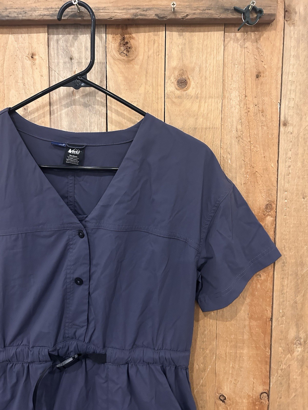 M REI Sahara Dress Womens Navy Blue UPF 50 Sun Protection Outdoor Comfort
