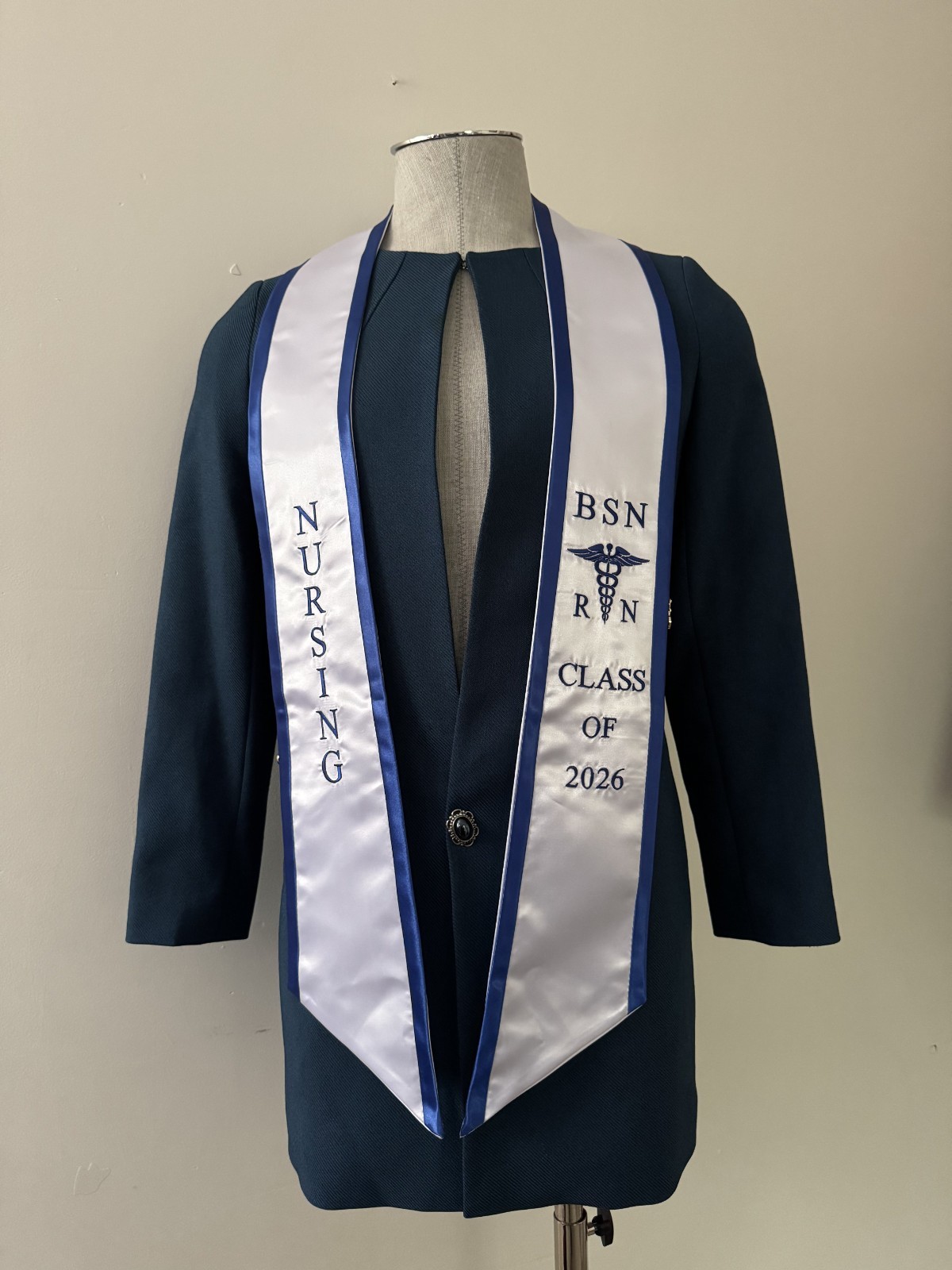 BSN RN Nursing Graduation Stole 2026 Embroidered Sash With Medical Logo