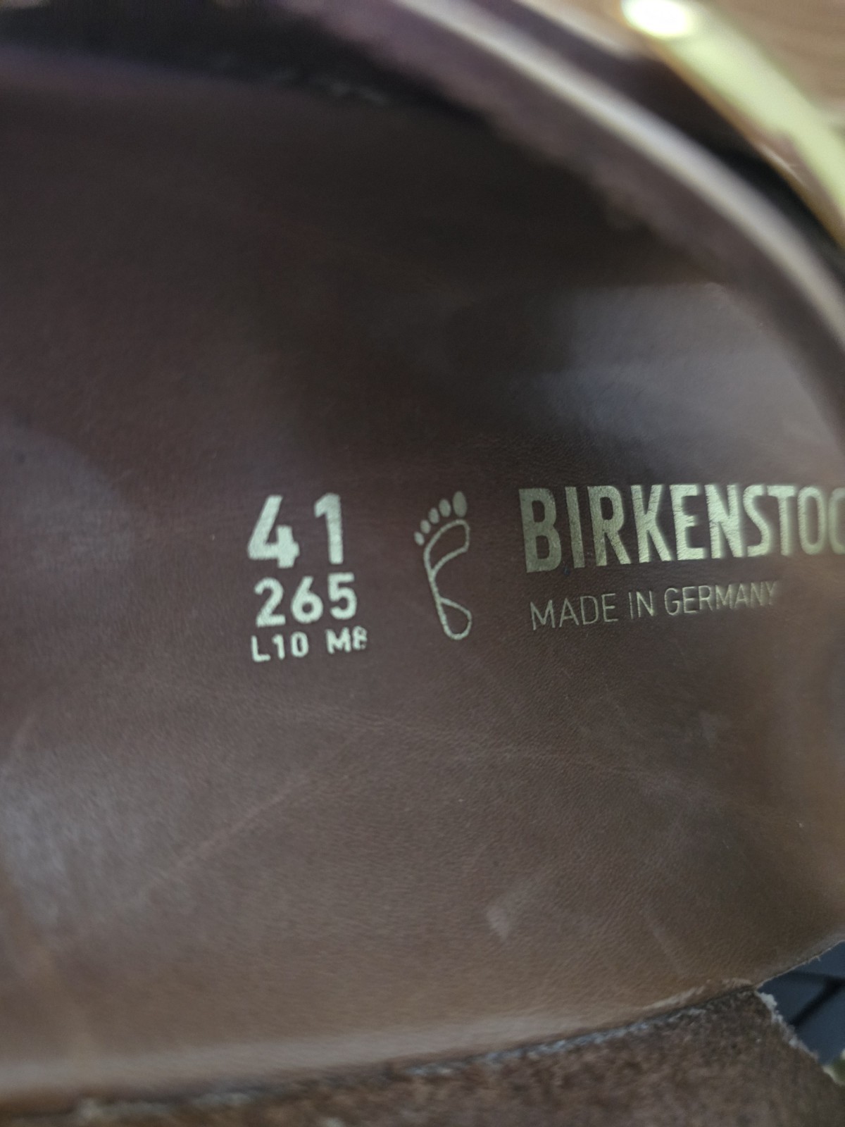 Birkenstock Gizeh Big Buckle Cognac Oiled Leather Sandals Gold Hardware Size 40