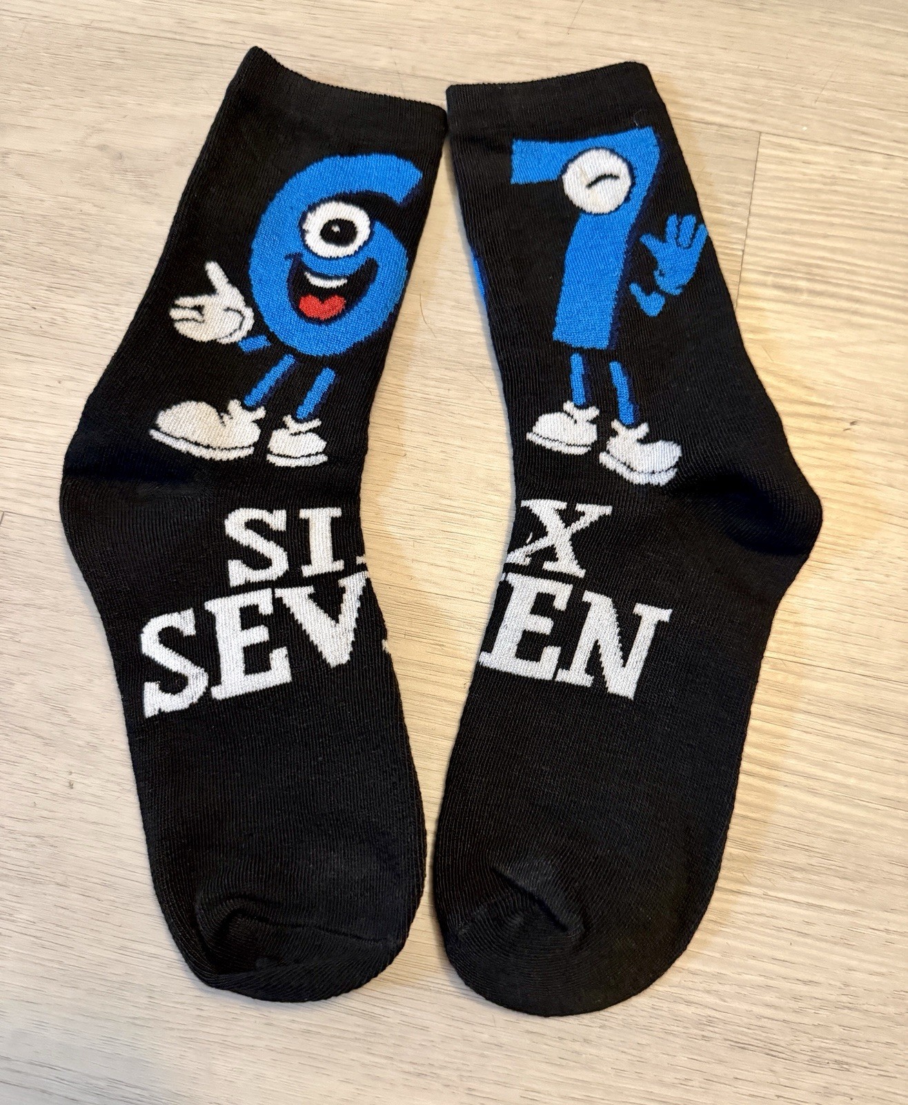 New In Bag 6 7 Crew Socks Six Seven Unisex Funny Gift Stocking Stuffer Sz 36-39