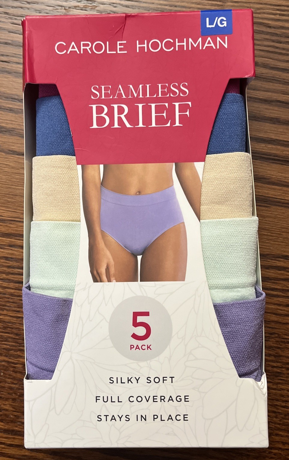 Carole Hochman Seamless Brief 5 Pack Women’s Size L Silky Soft Full Coverage