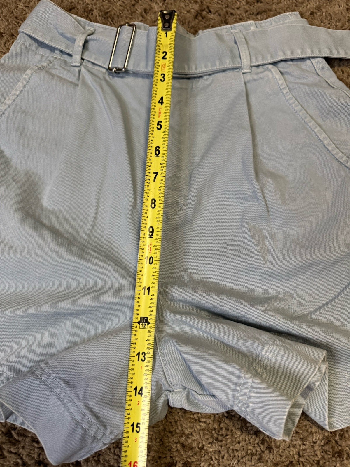 ZARA Belted High Waist Paper Bag Shorts Casual Travel Beach Coastal Sz XS 26”