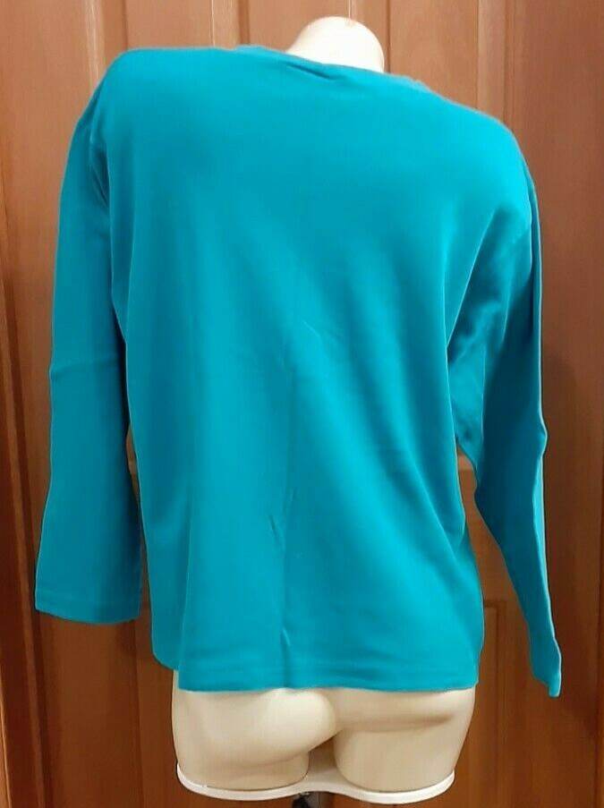 Mixed Blues Bracelet Sleeves Round Neck Blue Tee Shirt Misses Size Large