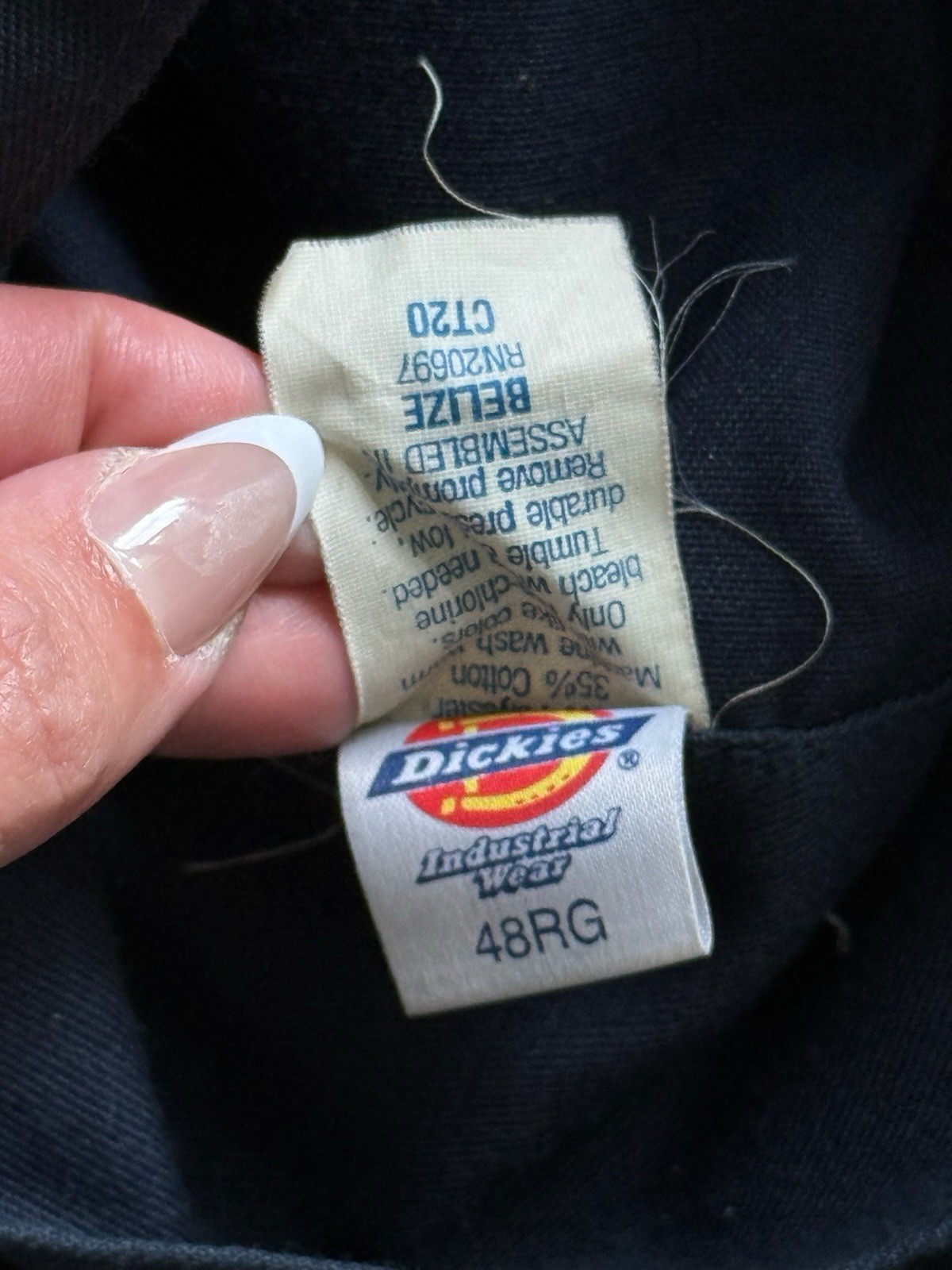 Vtg Dickies Navy Twill Work Coveralls CT20 DAS Patch Mechanic Utility Jumpsuit