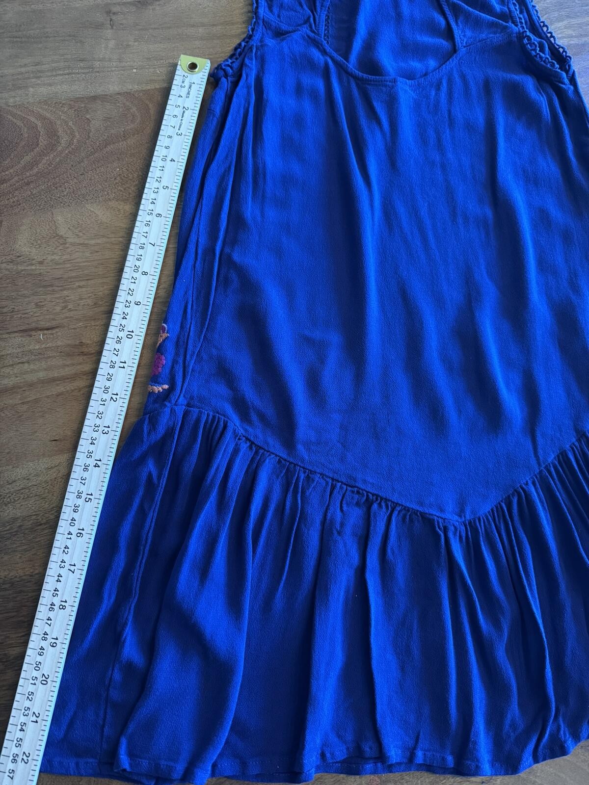Xhilaration / Target Blue Embroidered Sleeveless Boho Shift Dress Tunic – S