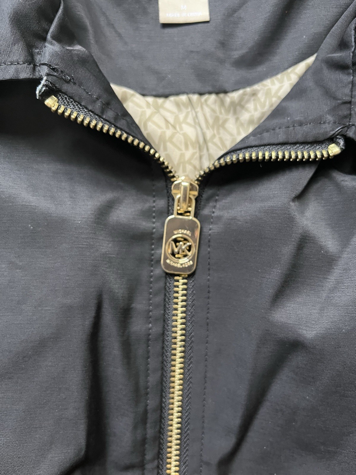 DESIGNER MICHAEL KORS MID THIGH LENGTH LIGHT ZIP UP COAT BLACK WOMENS Medium