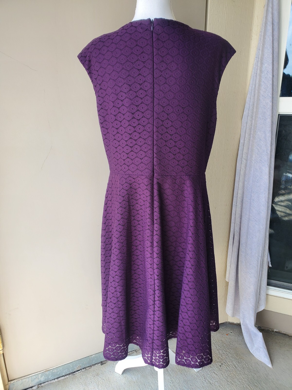 Black Label by Evan Picone Dress Womens 14 Purple Faux Wrap Elegant Classic NWTs