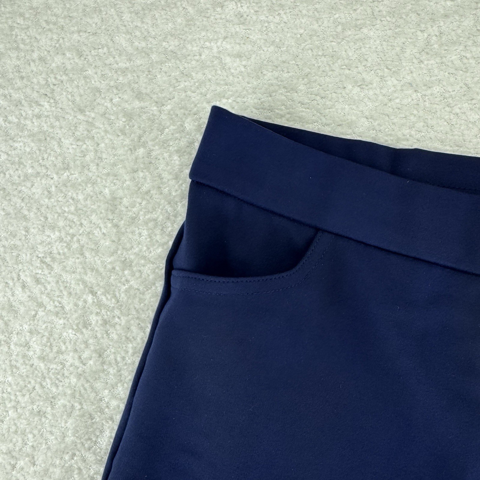 GRAVER Susan Graver Status Stretch Slim Leg Ankle Pants Size 1X Navy Blue