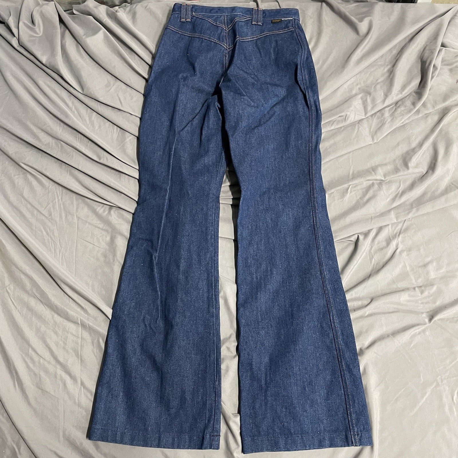 Vintage 70s Wrangler Flare Denim Jeans Women’s 13/14 29×33.5 Made In USA Talon