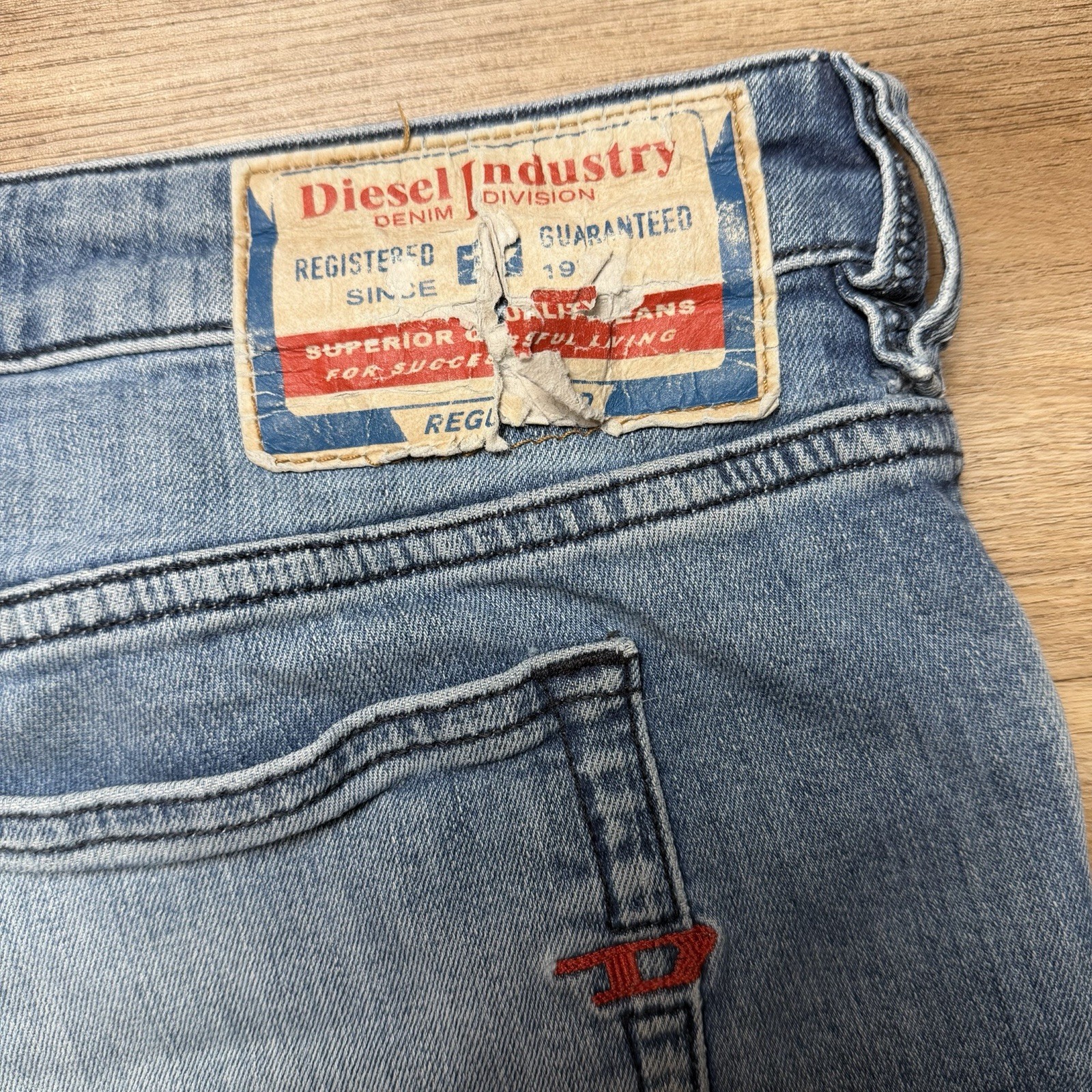 Diesel 1979 Sleenker Jeans Men 34×32 Blue Slim Skinny Stretch Thrash Punk 0LICM