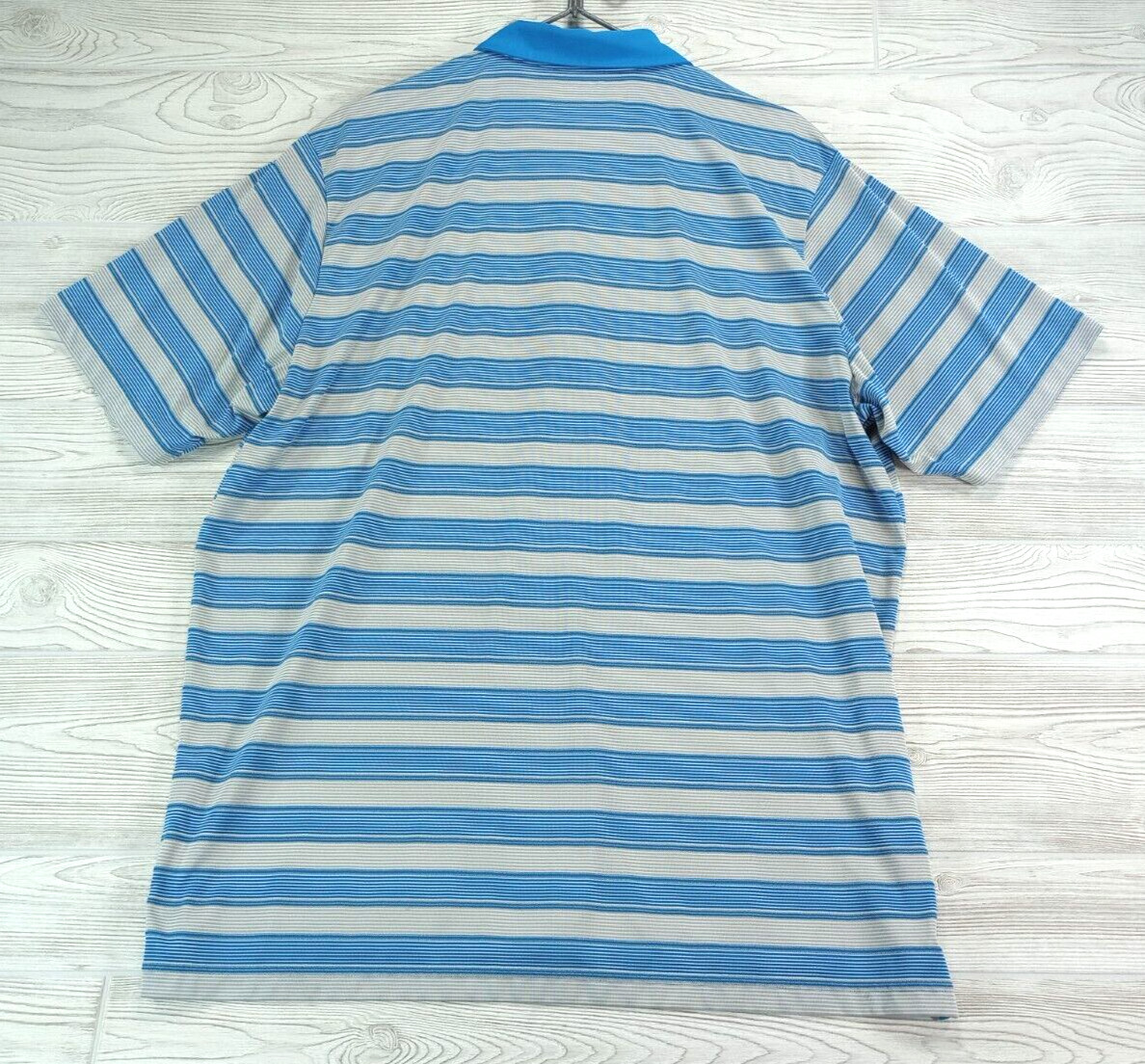 Oakley 1/2 Zip Polo Shirt 2XL Short Sleeve Blue Gray Striped Lightweight Golf