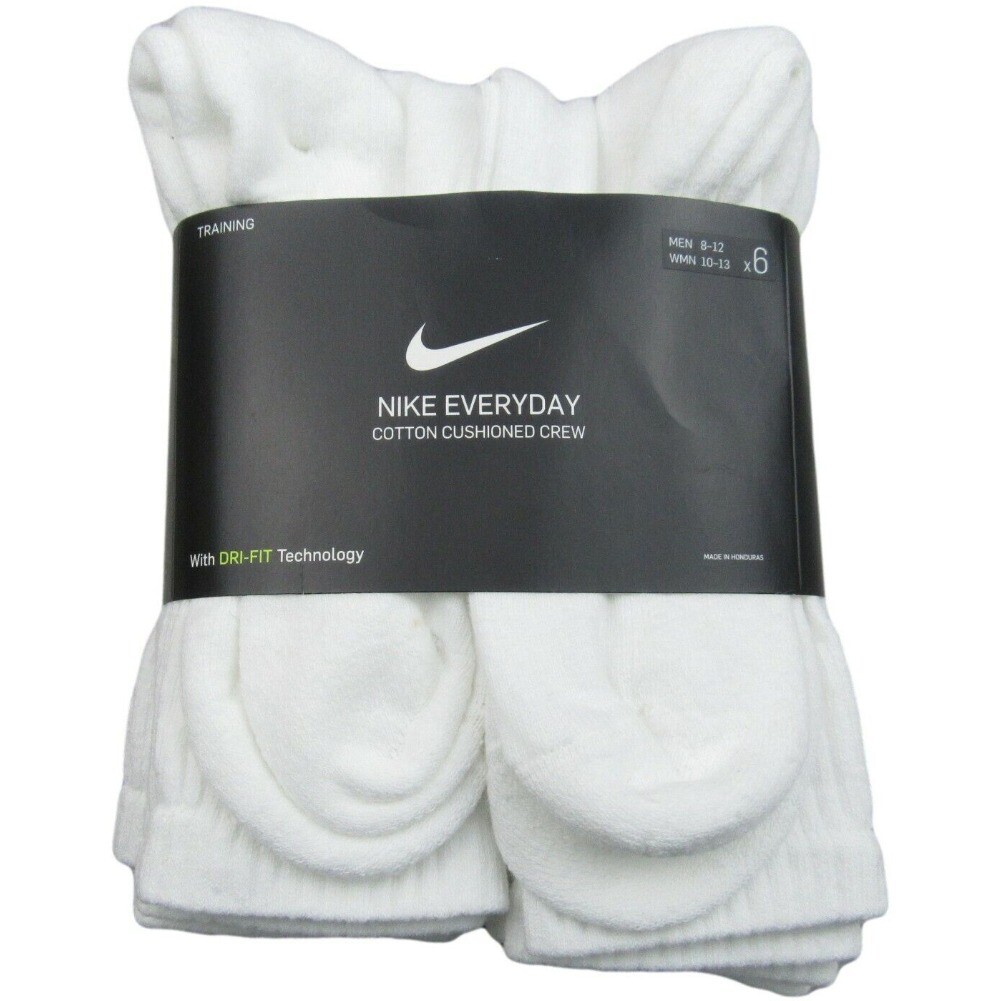 Nike Men’s Socks Dri-Fit Everyday Cushioned Athletic Fitness Crew Training Socks