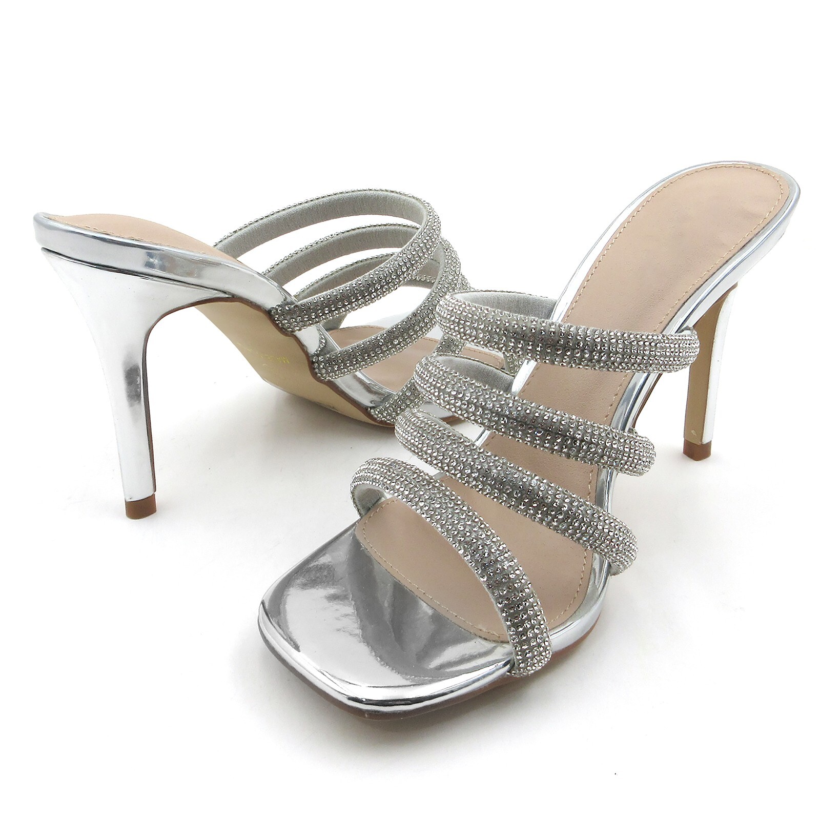 Glaze Women Rhinestone Embellished Slip-On 3.5 Inch Heels