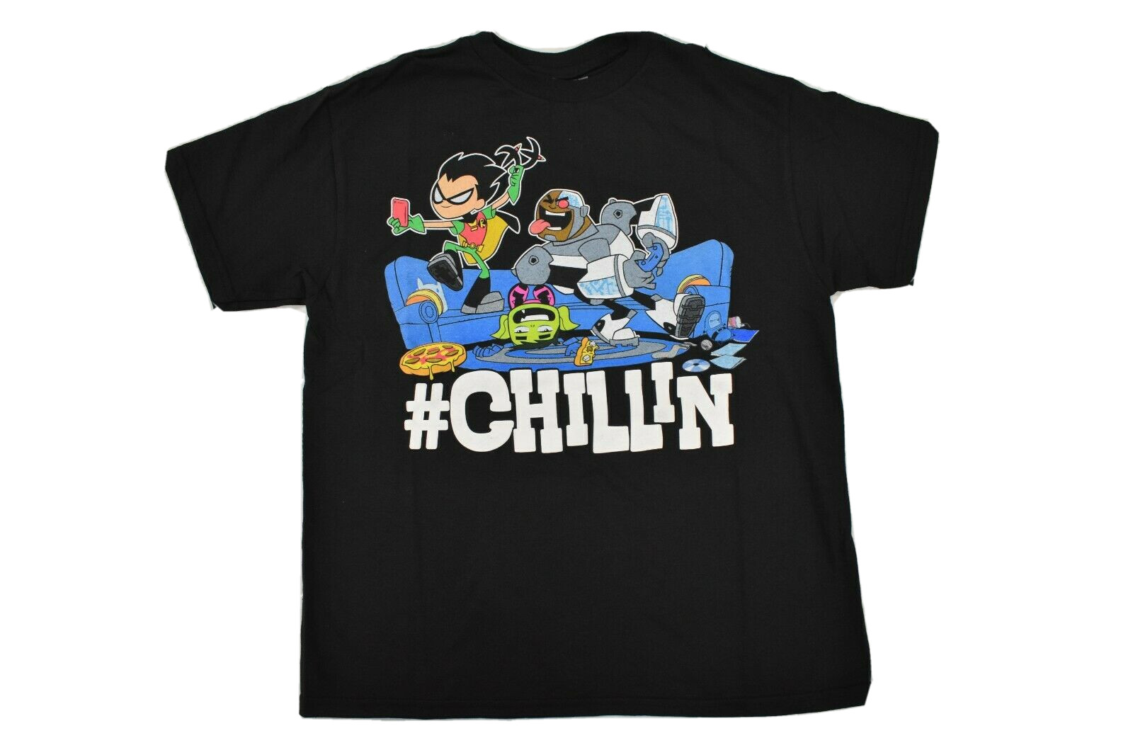 Teen Titans Go! Youth Boys High Density Ink #Chillin Shirt New S, L, XL