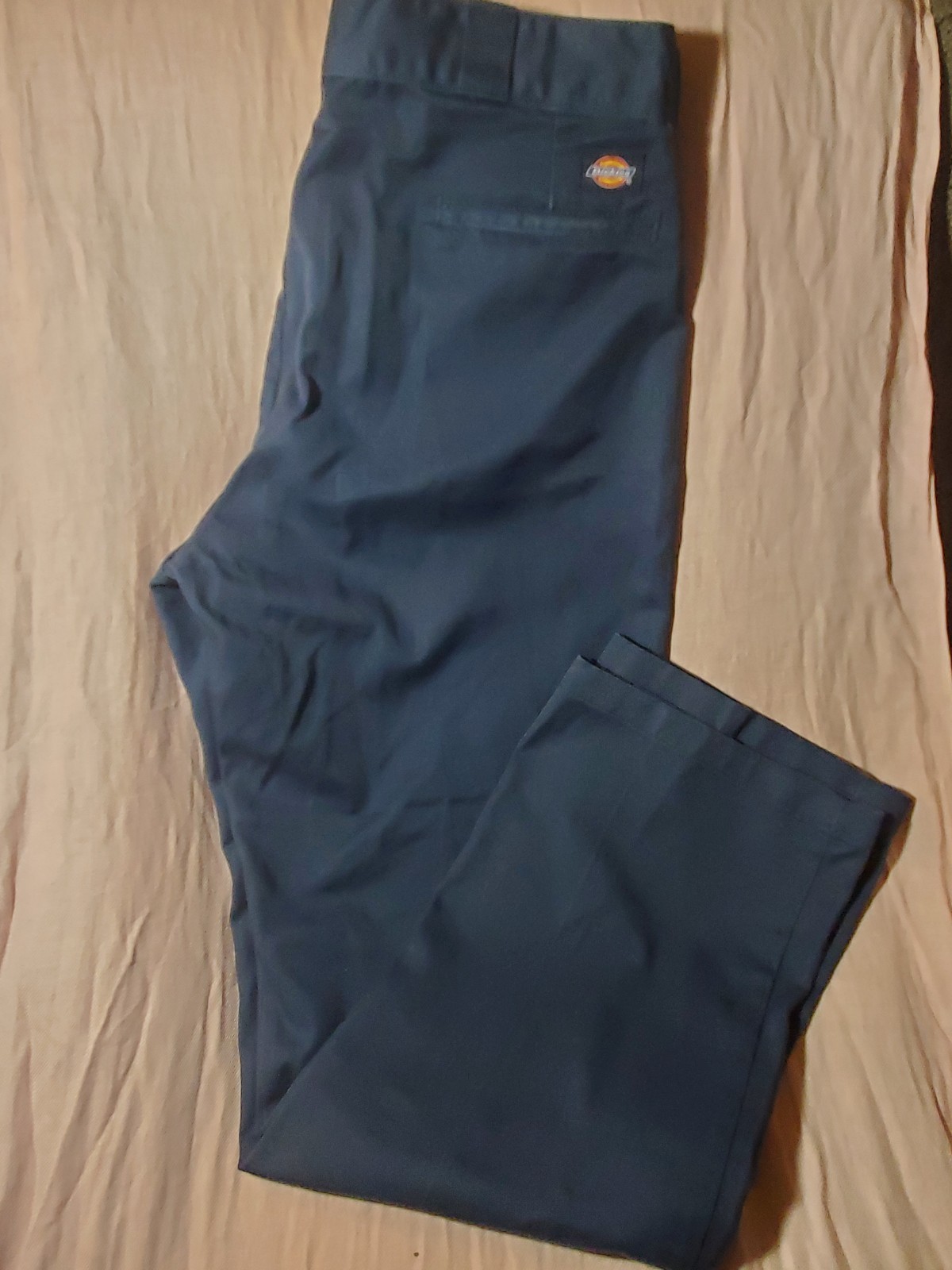 Dickies Pants Mens 36×32 Navy 874 Original Fit Work Trousers Uniform Durable
