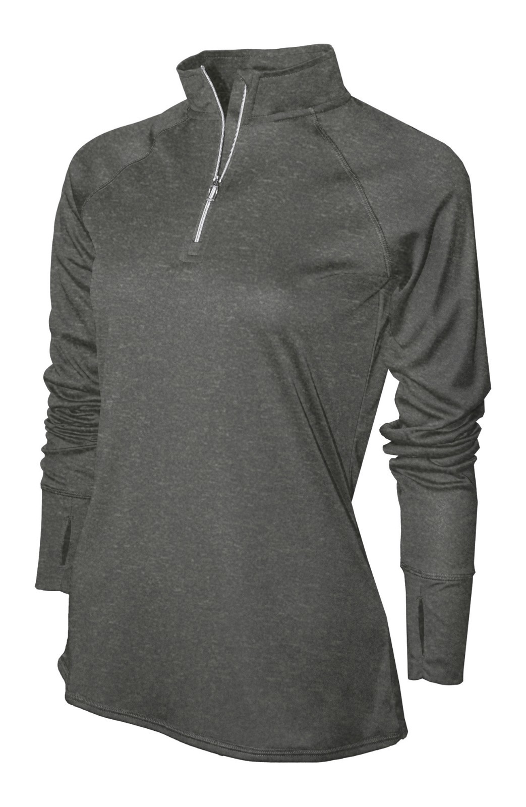 BAW Athletic Running 1/4 Zip Long Sleeve Shirt Top Women’s Heather Black