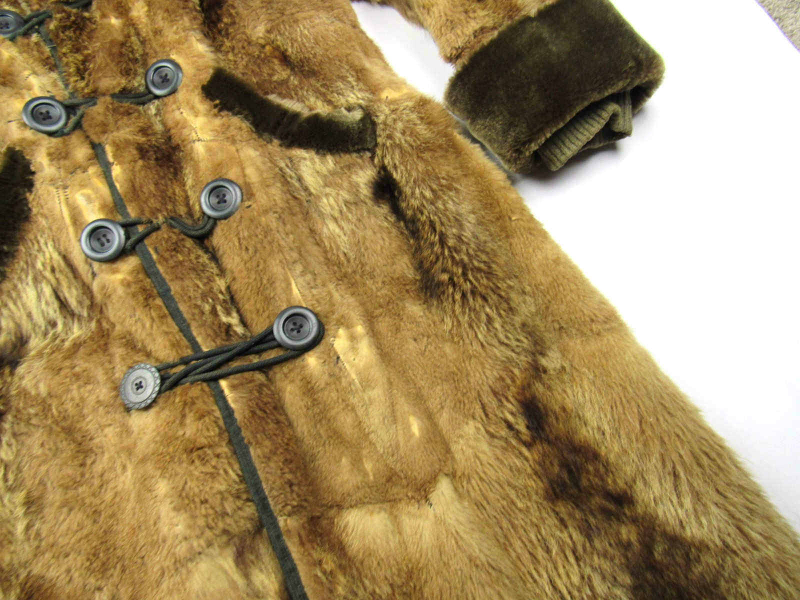 Antique 1800s / 1900s Long Frontier Fur Trapper Mountain Man Grizzly Coat Vtg
