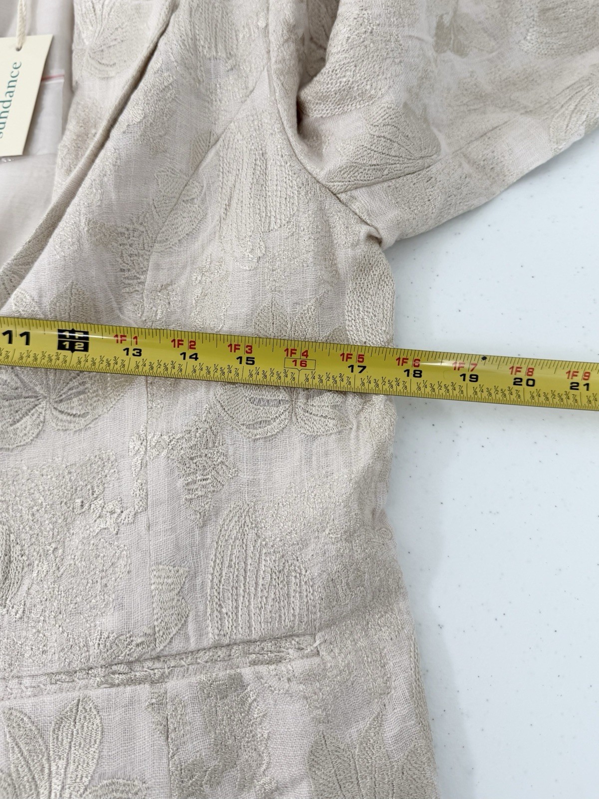 Sundance Jacket Women’s Small Beige Blazer Embroidered 100% Linen New