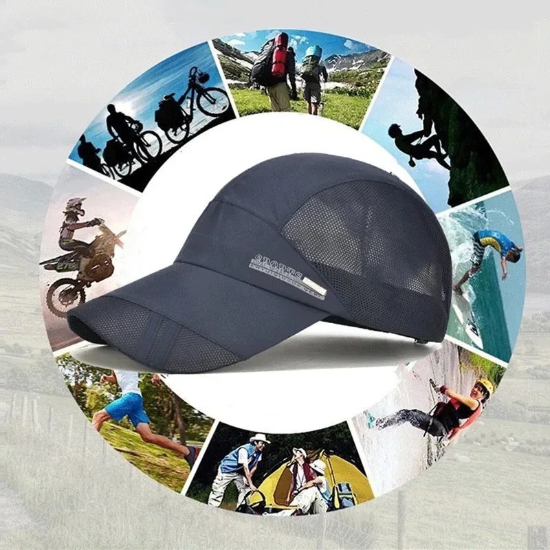 Summer Quick-Dry Visor Cap – Breathable Mesh Sports Hat Outdoor Baseball Sun Cap