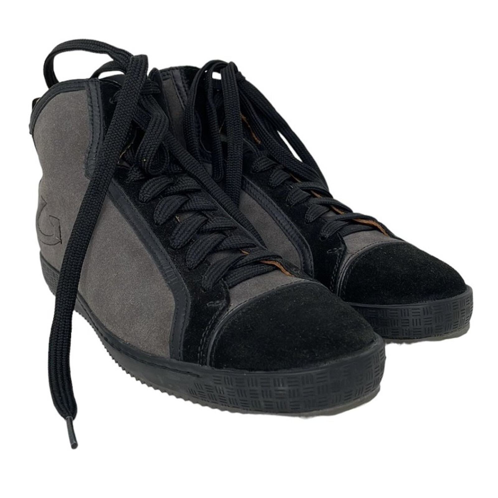 Alberto Guardiani Sneakers Shoes Gray Black Suede Leather Size 37