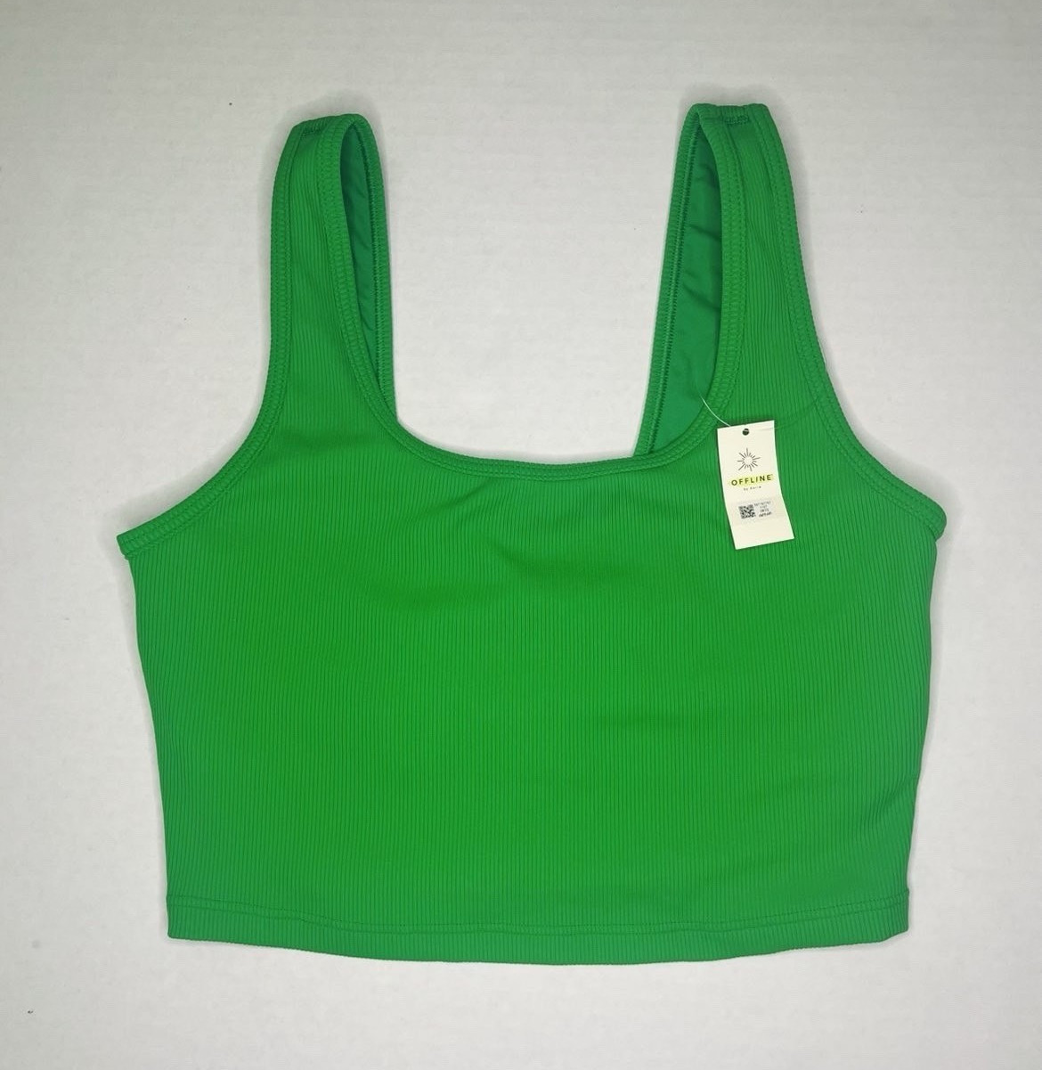 OFFLINE by Aerie Women’s Ribbed Sports Bra Medium Support Green Size L/G