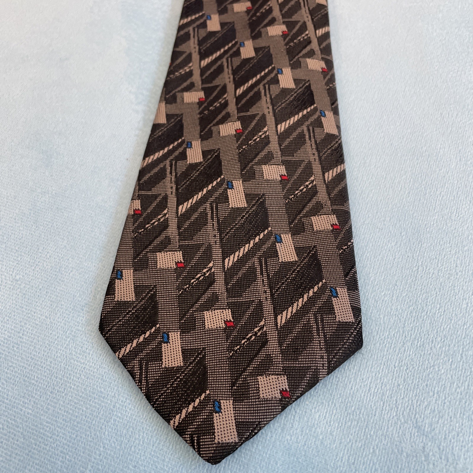 TREVIRA Collection Vintage 90s Cybergoth Made USA Tie Gray Steel Punk 3″ 58″