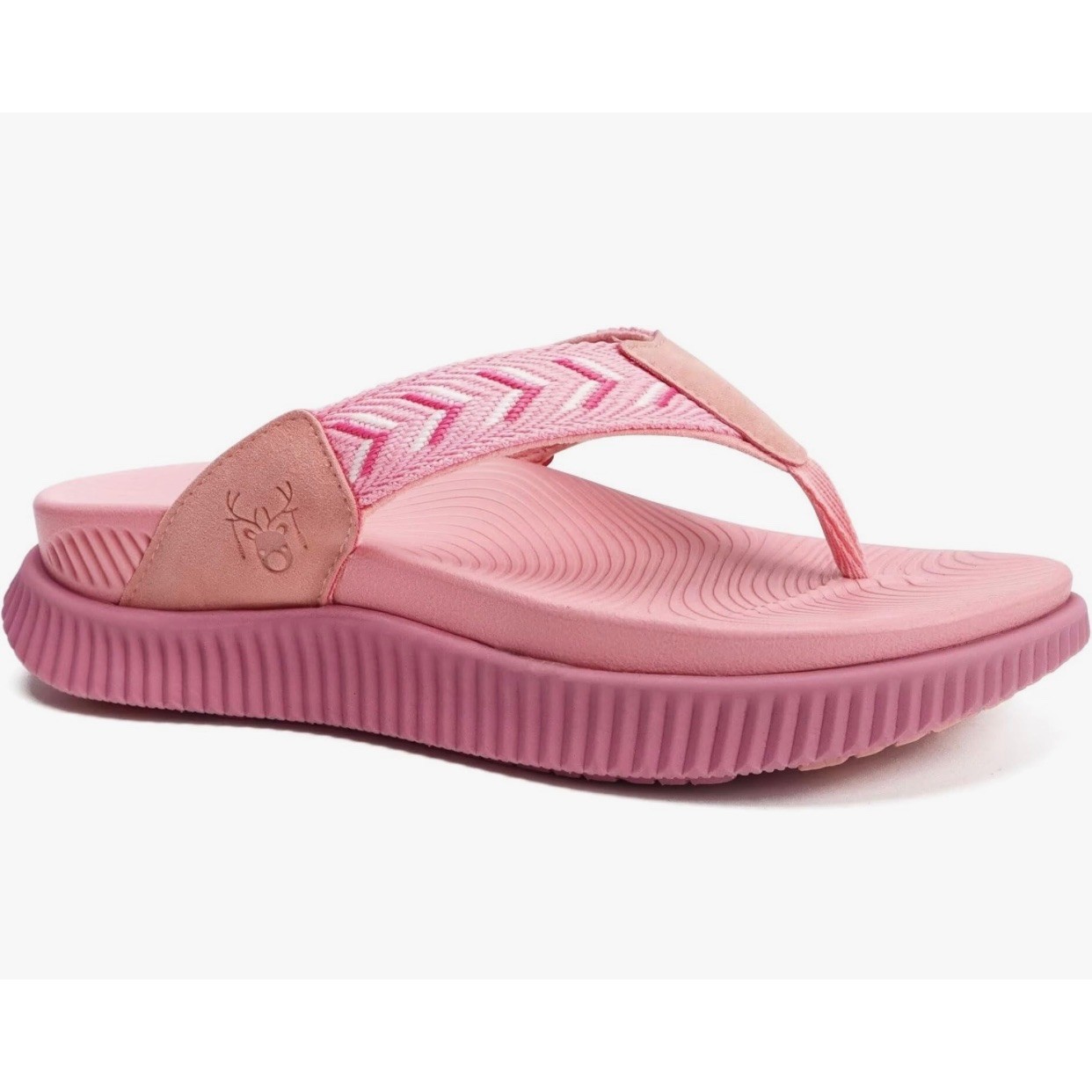 Kuailu Womens Orthopedic Flip Flops Pink Arch Support Recovery Sandals 1.7″ Sole