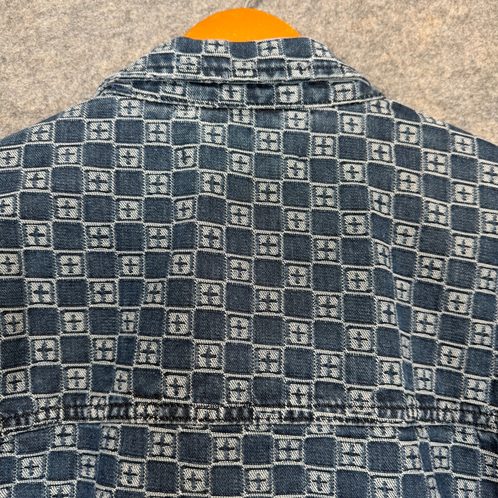 Ksubi Oh G Klassik Denim Trucker Jacket Mens Large AOP Monogram Logo Japanese