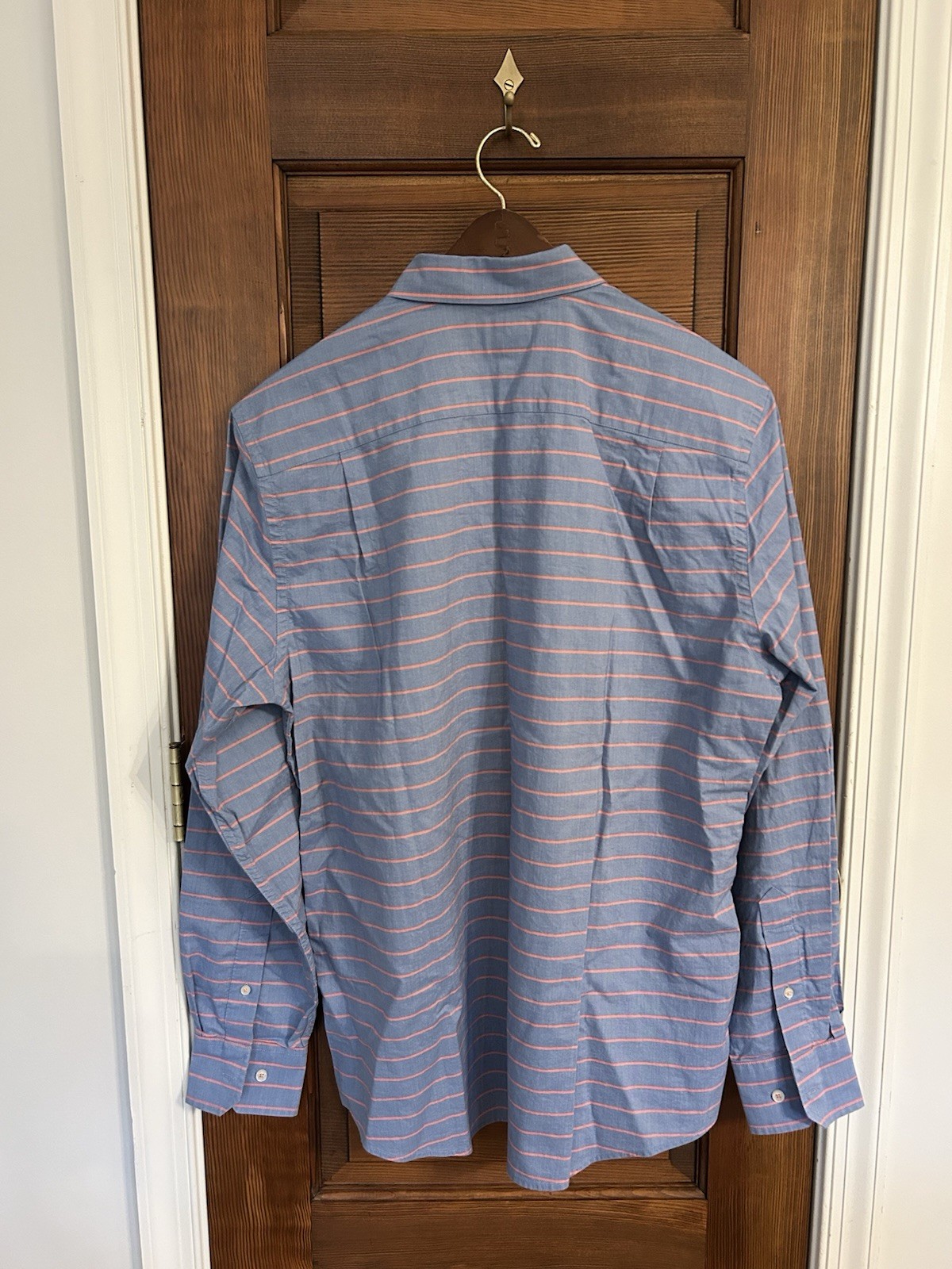 Southern Tide Men’s Button Down Shirt Blue Stripe Long Sleeve Trim Fit Large