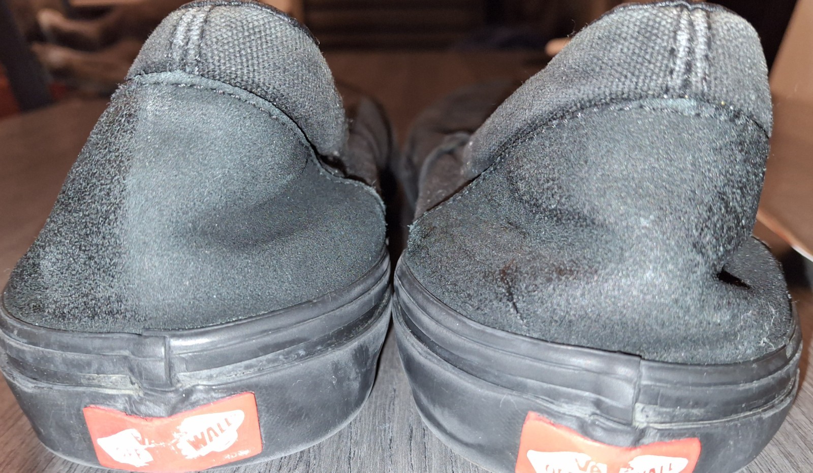 Men’s Size 11.5 VANS Sneakers Slip-on Triple Black Casual Travel Gym