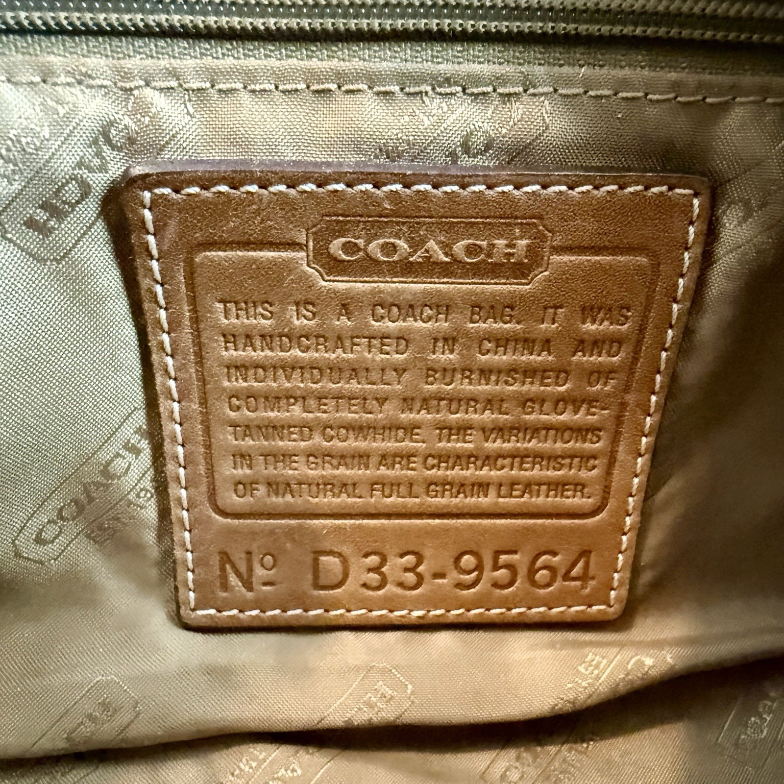 COACH 9564 British Tan Leather Legacy Demi Hobo Shoulder Bag Convertible Strap