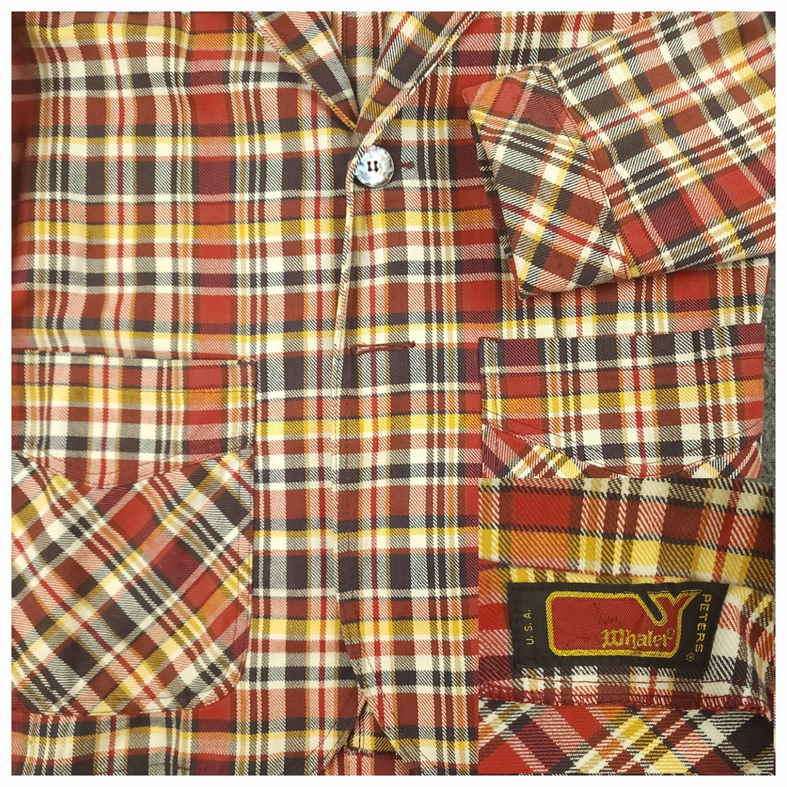 Vtg 60s Unstructured Ivy Style Sack Jacket 36S Summer Casual Cotton Patch Pocket