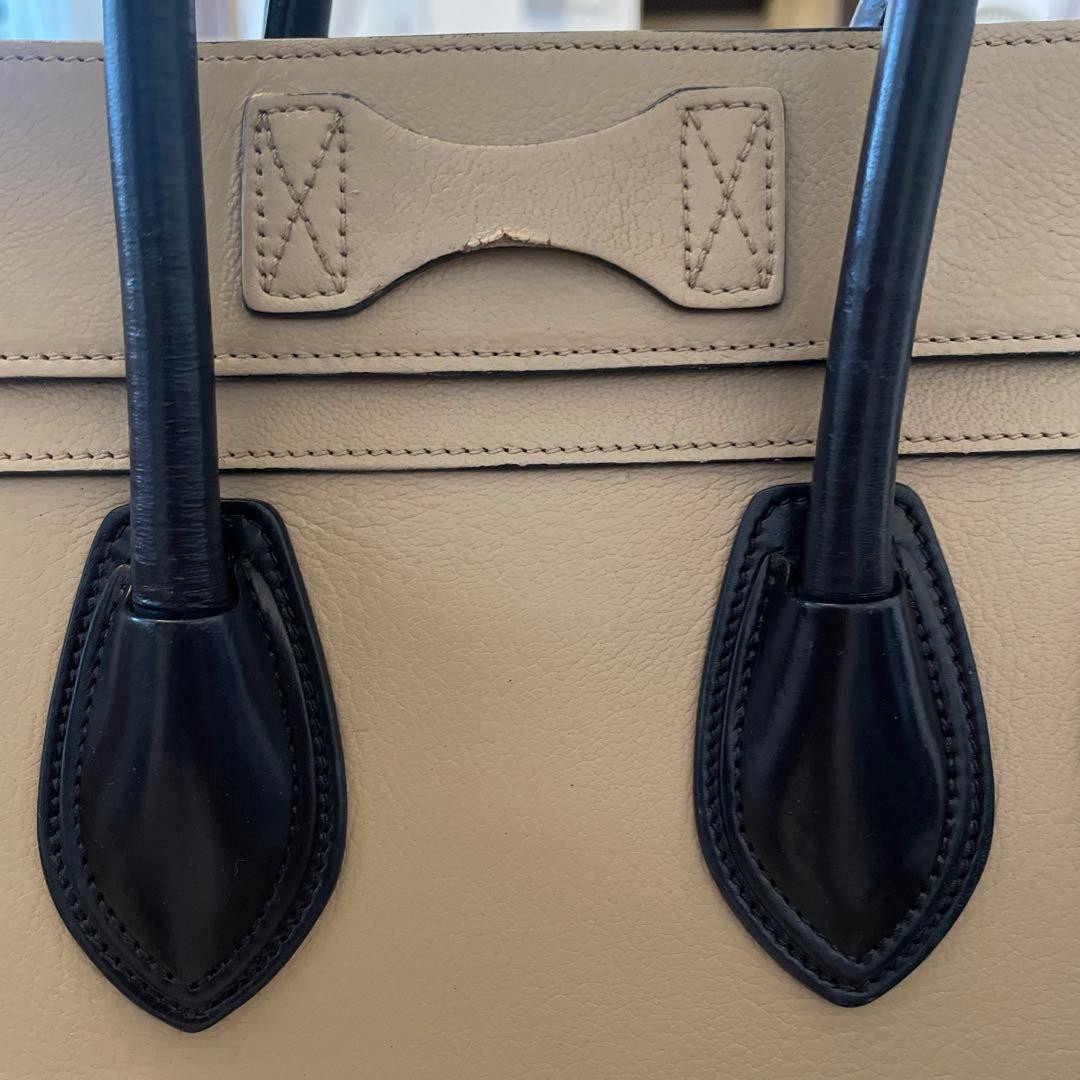 CELINE Luggage Micro Bicolor Beige Navy