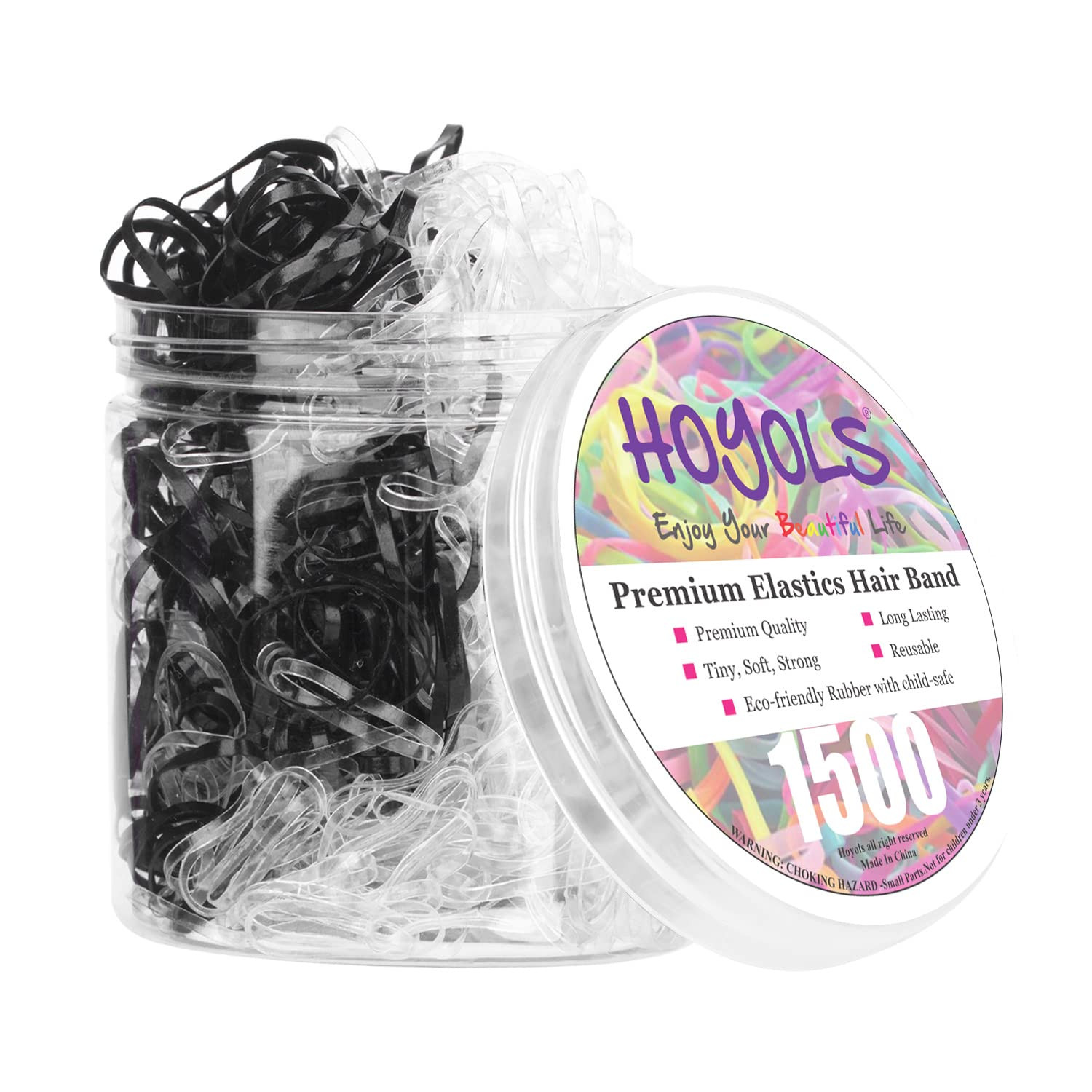 Clear Hair Ties, 1500 Pcs Small Elastic Rubber Bands | Soft Mini TPU Rubber Band