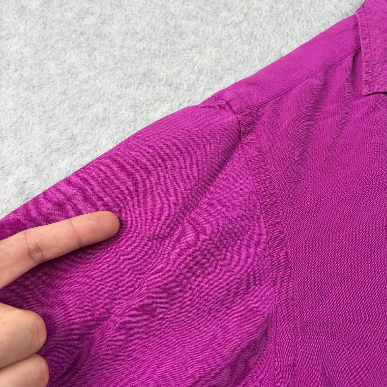 Ralph Lauren Purple Label Button Up Shirt Mens Medium Magenta 100% Silk Italy